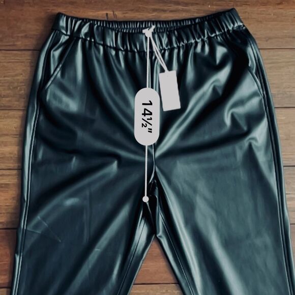 Z Supply Black Lenora Faux Leather Jogger Size XL - Picture 8 of 12